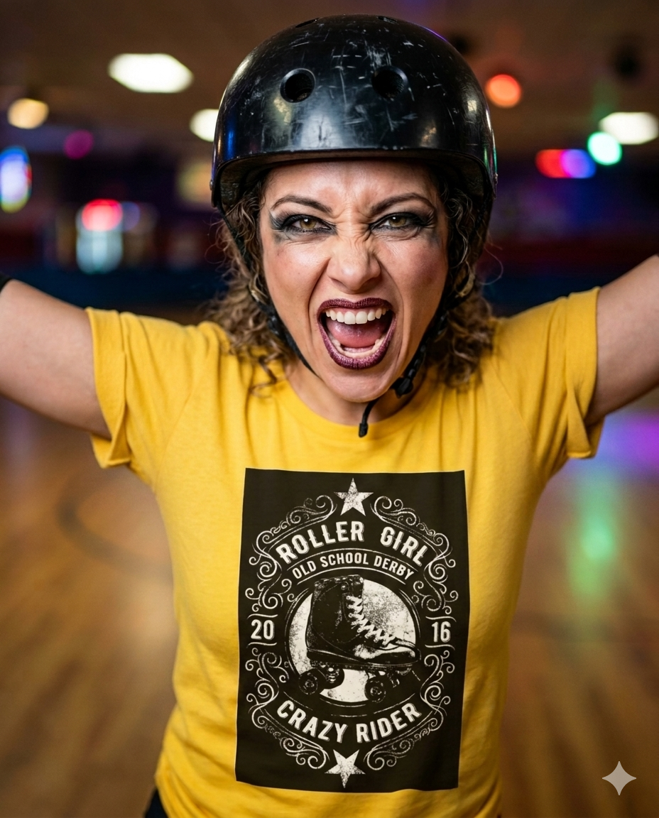 Roller Girl Crazy Rider T-shirt | Skate Derby Graphic