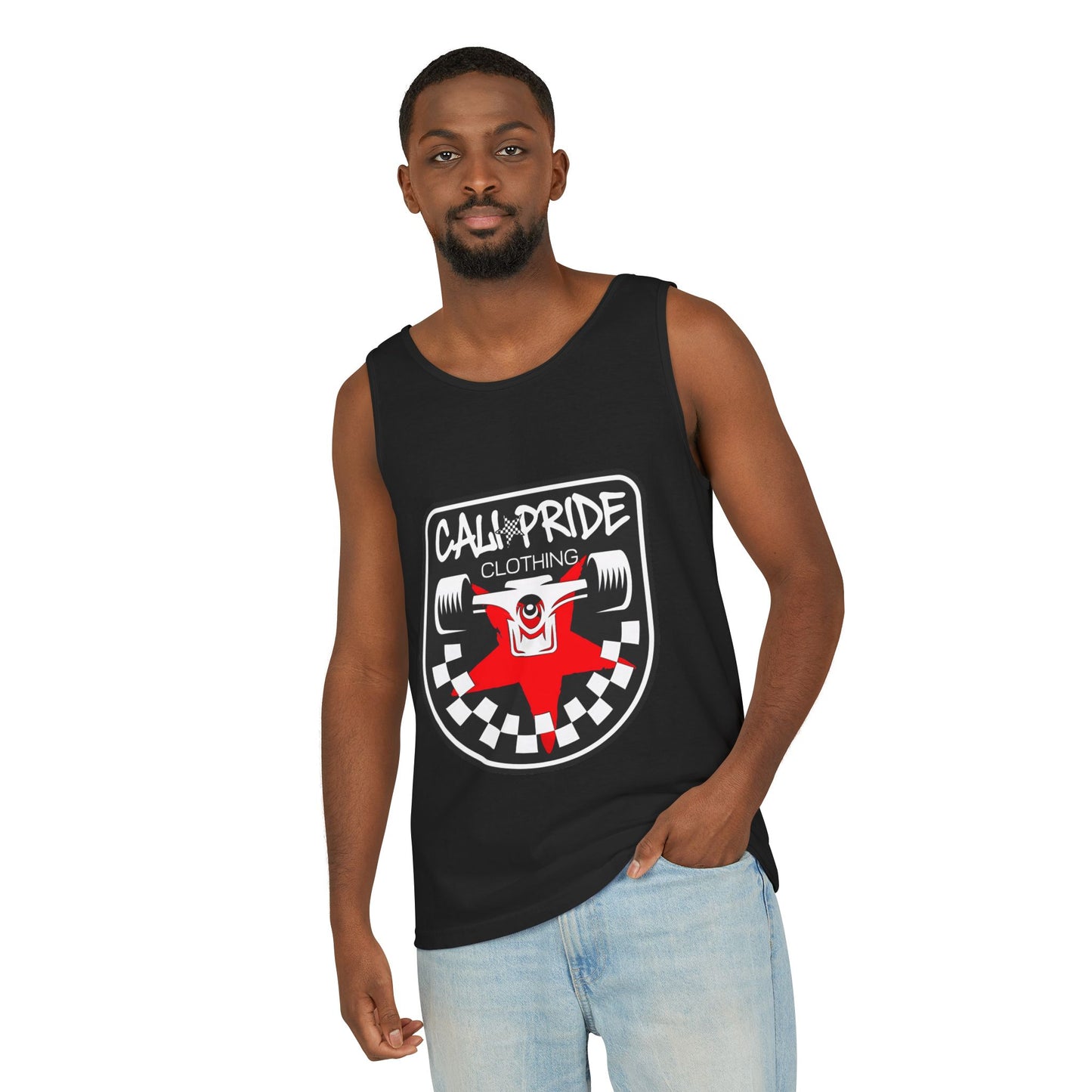 Checkered Truck Emblem Tank Top - CaliPride Clothing