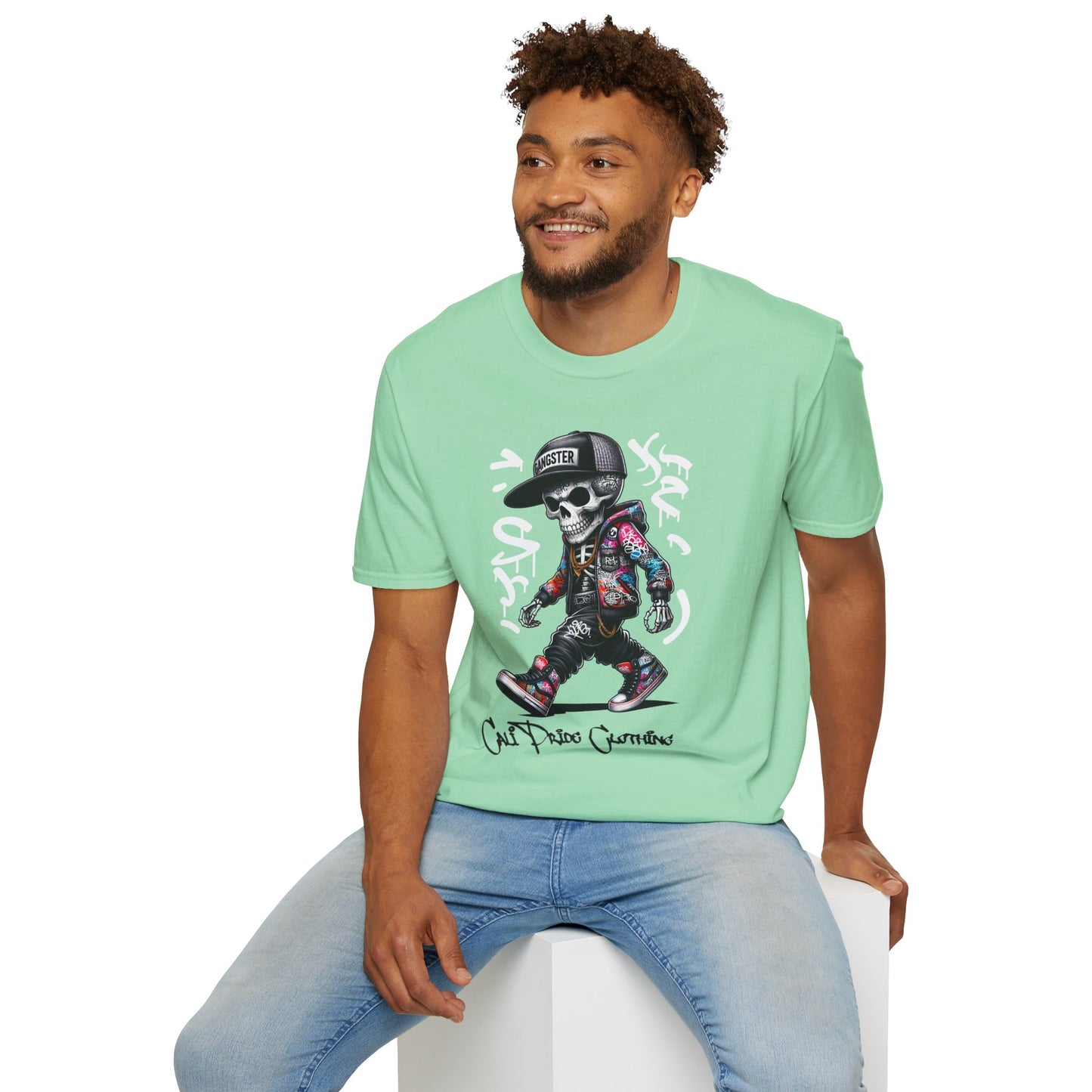 Graffiti Skeleton Artist Graphic T-Shirt