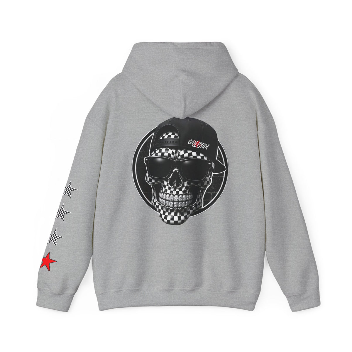 Urban Underground Collection | West Coast Vibe series - Checkered Sugar Skull & Stars Hoodie - CaliPride Clothing