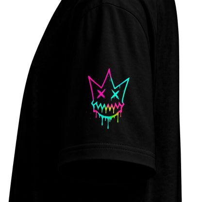 Urban Underground Collection - Neon Drip, Crown Face, Graphic 4-way T Shirt - CaliPride Clothing