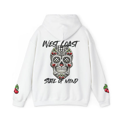 Urban Underground Collection - West Coast State of Mind, Checkers & Cherries Sugar Skull Hoodie - CaliPride Clothing
