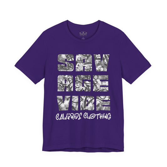 Urban Underground Collection - Savage Vibe Graffiti Block Series, Monochrome Gray, Graphic T-Shirt - CaliPride Clothing
