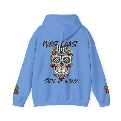 Urban Underground Collection - West Coast State of Mind, Checkers & Cherries Sugar Skull Hoodie - CaliPride Clothing