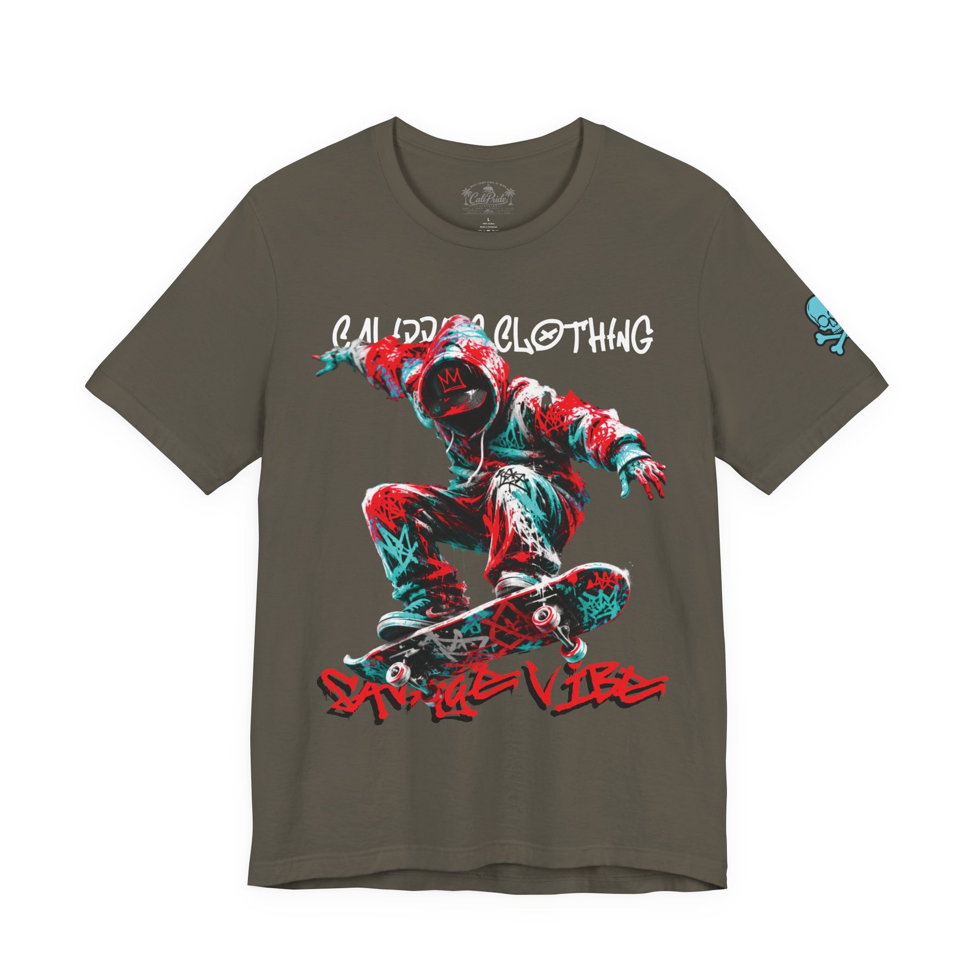 Skate & Surf Collection - Savage Vibe Skater Graphic T-Shirt - CaliPride Clothing