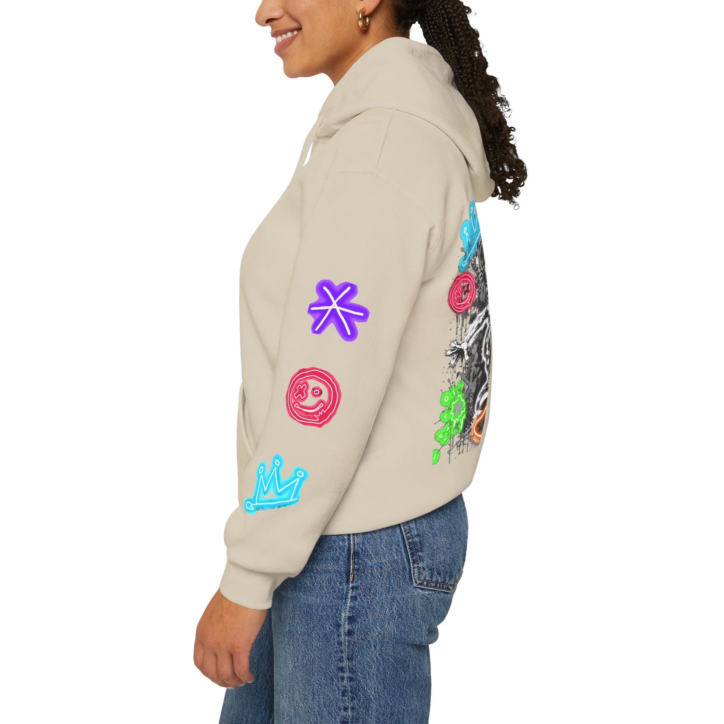 Skate & Surf Collection - Neon Skizzy Skater Graphic Hoodie, multiple colors | CaliPride Clothing