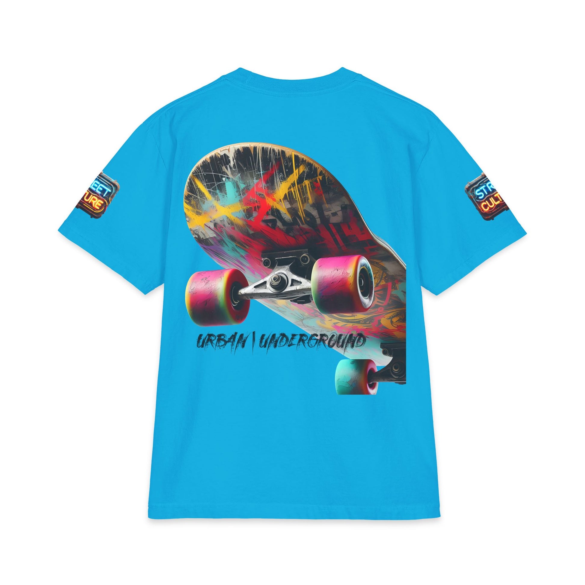Urban Underground Collection - Neon Drip, Skateboard, Graphic 4-way T Shirt - CaliPride Clothing