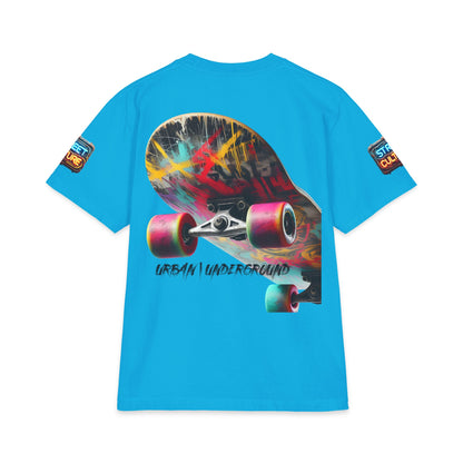 Urban Underground Collection - Neon Drip, Skateboard, Graphic 4-way T Shirt - CaliPride Clothing