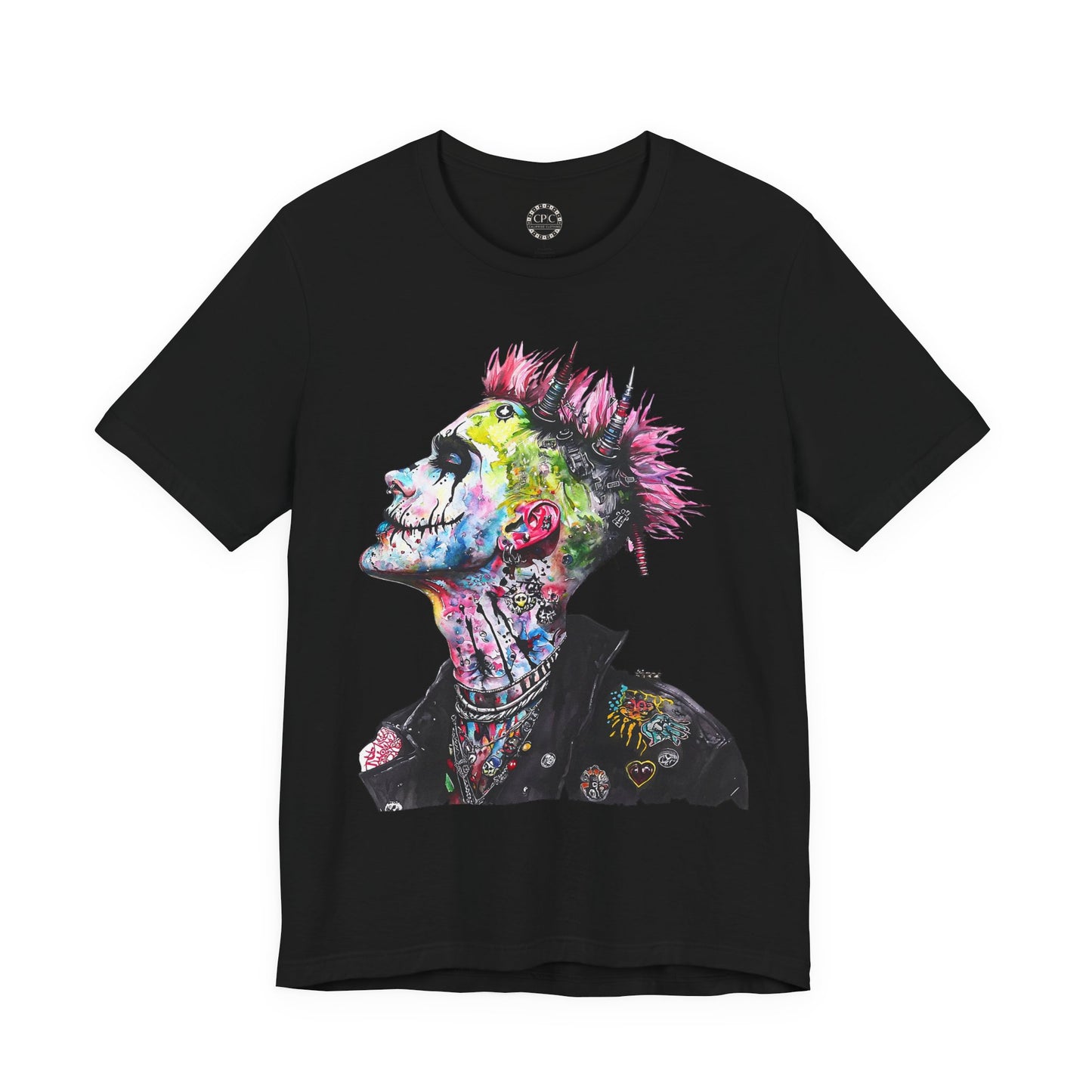 Punk Resurrected Collection - Color sketched Tattooed Joker, Graphic T-Shirt - CaliPride Clothing