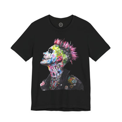 Punk Resurrected Collection - Color sketched Tattooed Joker, Graphic T-Shirt - CaliPride Clothing