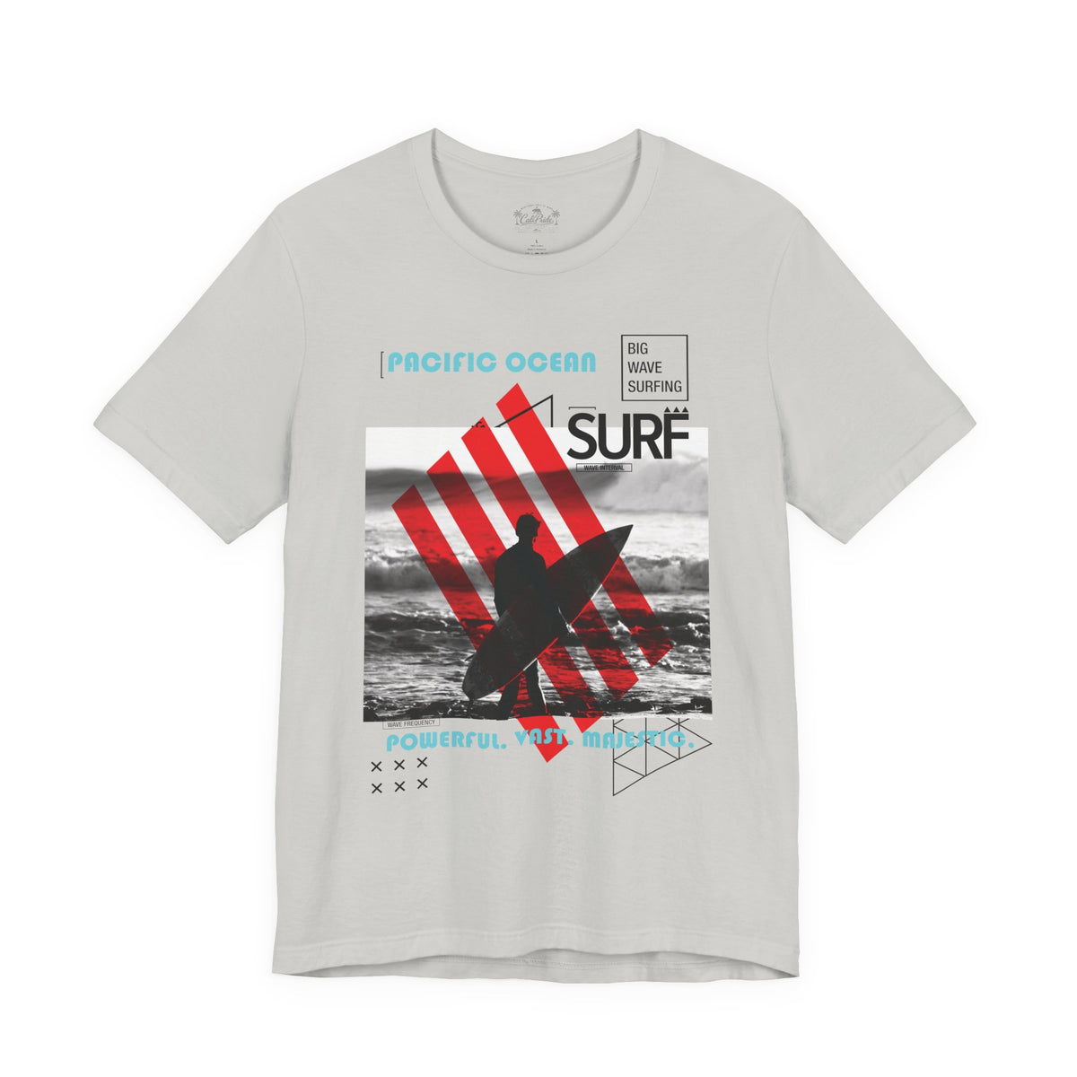 Surf & Beach Collection - Red Stripe, Pacific Ocean, Graphic T-Shirt - CaliPride Clothing