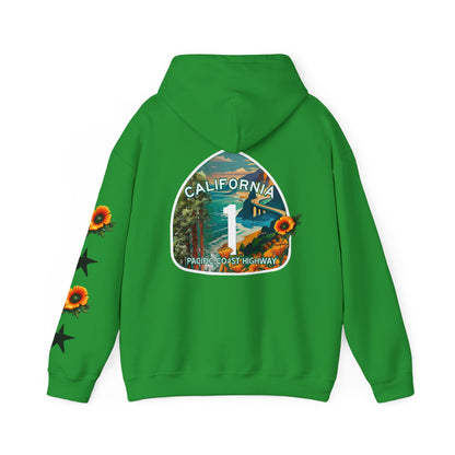 Pacific Coast Highway Hoodie & California Poppies | CaliPride Clothing
