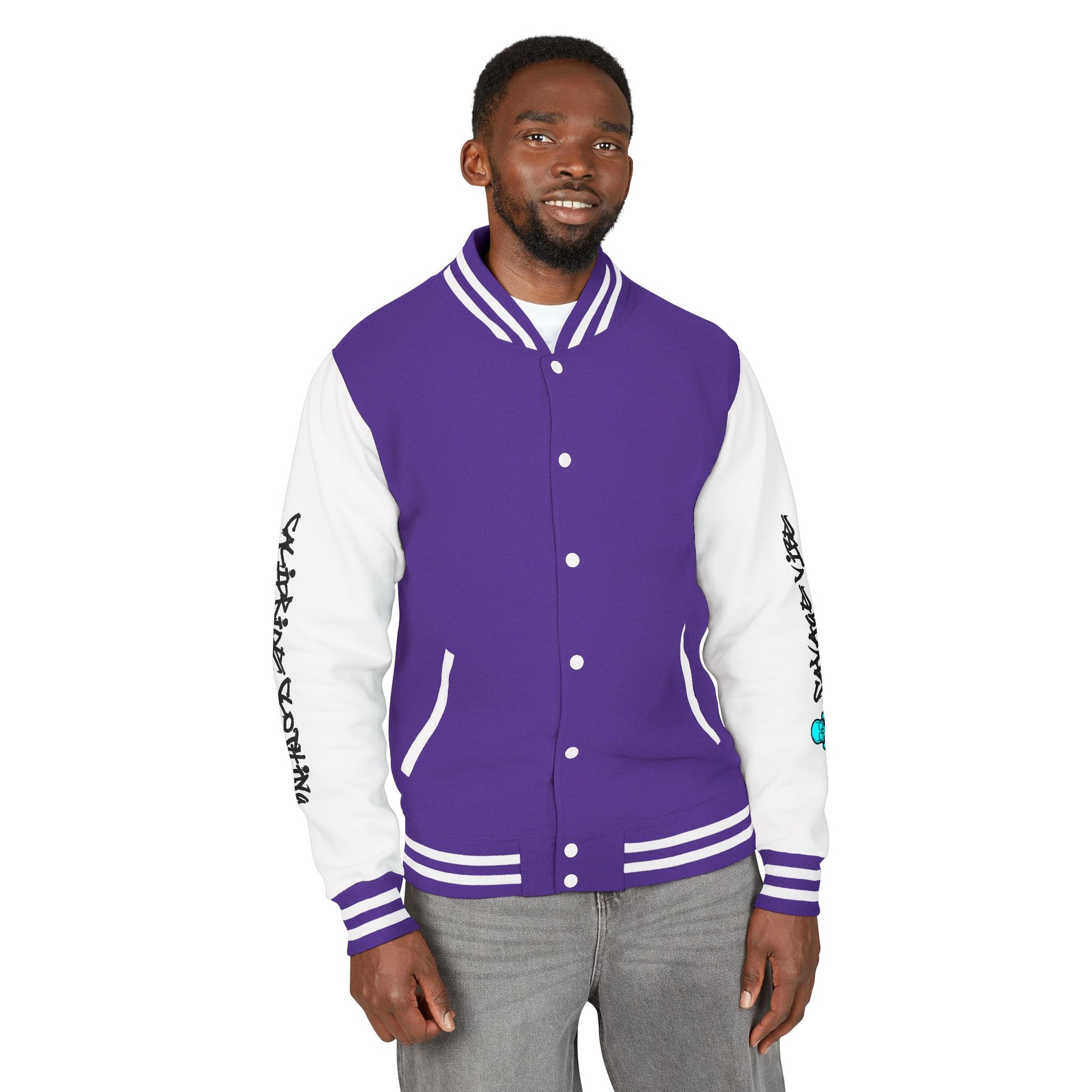 Urban Underground Collection - Savage Vibe, Bone Drop Graphic Letterman Jacket | CaliPride Clothing