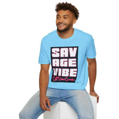 "Savage Vibe Graffiti Block" Series, Neon Pink outlined logo w black — CaliPride Clothing