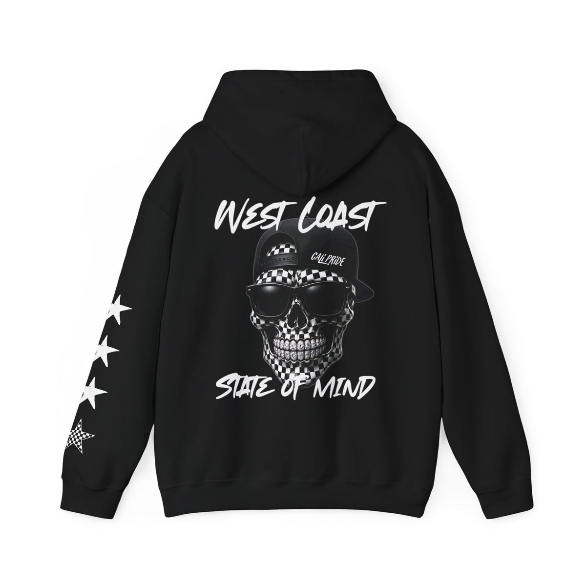 Urban Underground Collection | West Coast State of Mind - B&W Checkered OG Sugar Skull Hoodie - CaliPride Clothing