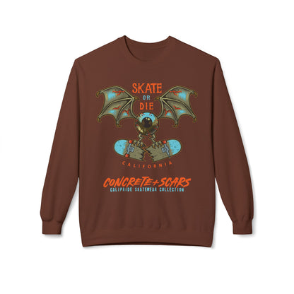 Concrete & Scars Collection - Skate or Die Crazy Eye, Graphic Sweatshirt — CaliPride Clothing