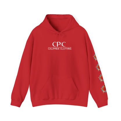 Skater Silhouette Sweatshirt, Red Plaid w Stars | CaliPride Clothing