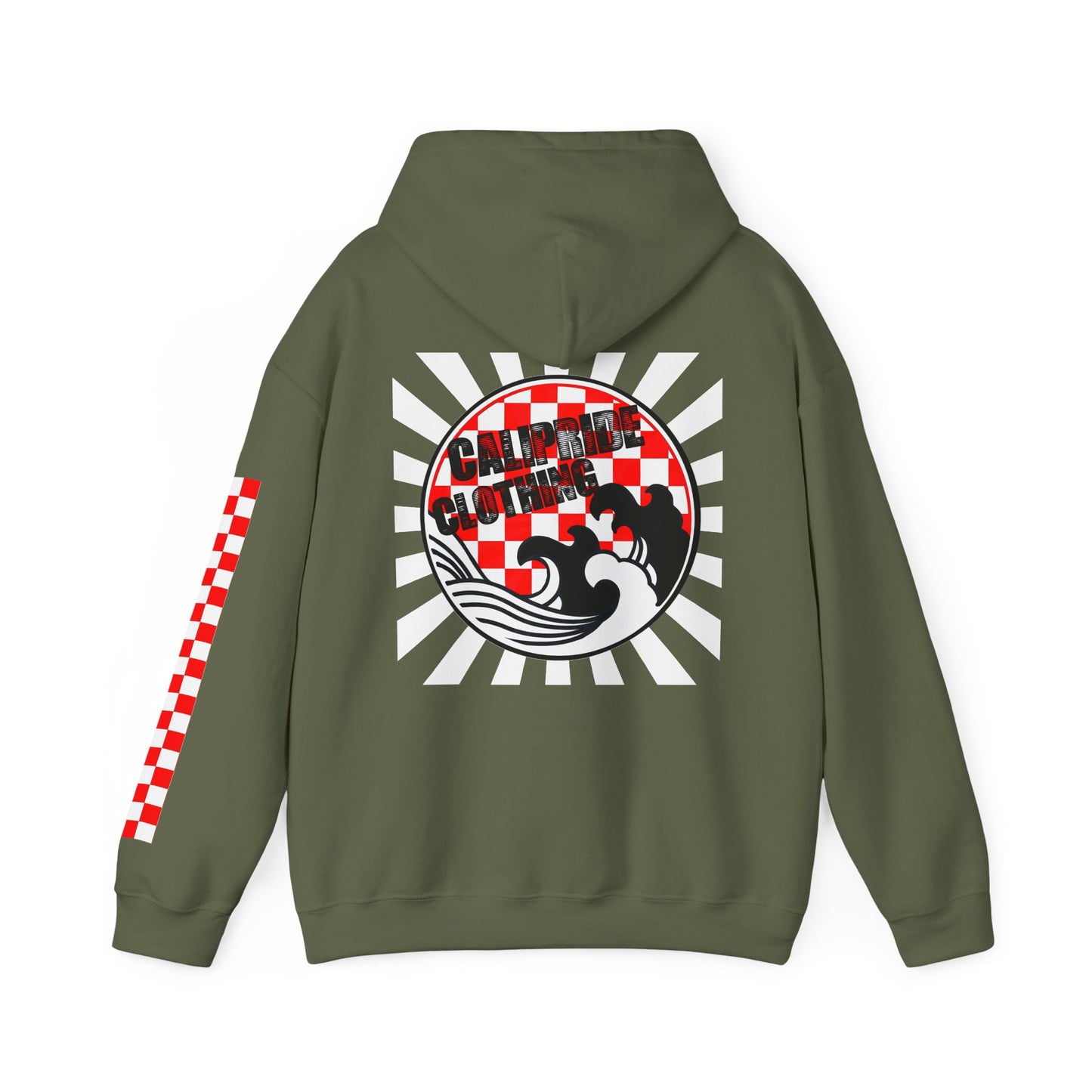 Skate & Surf Collection - Ocean Wave & Checkers Burst, Graphic Hoodie - CaliPride Clothing