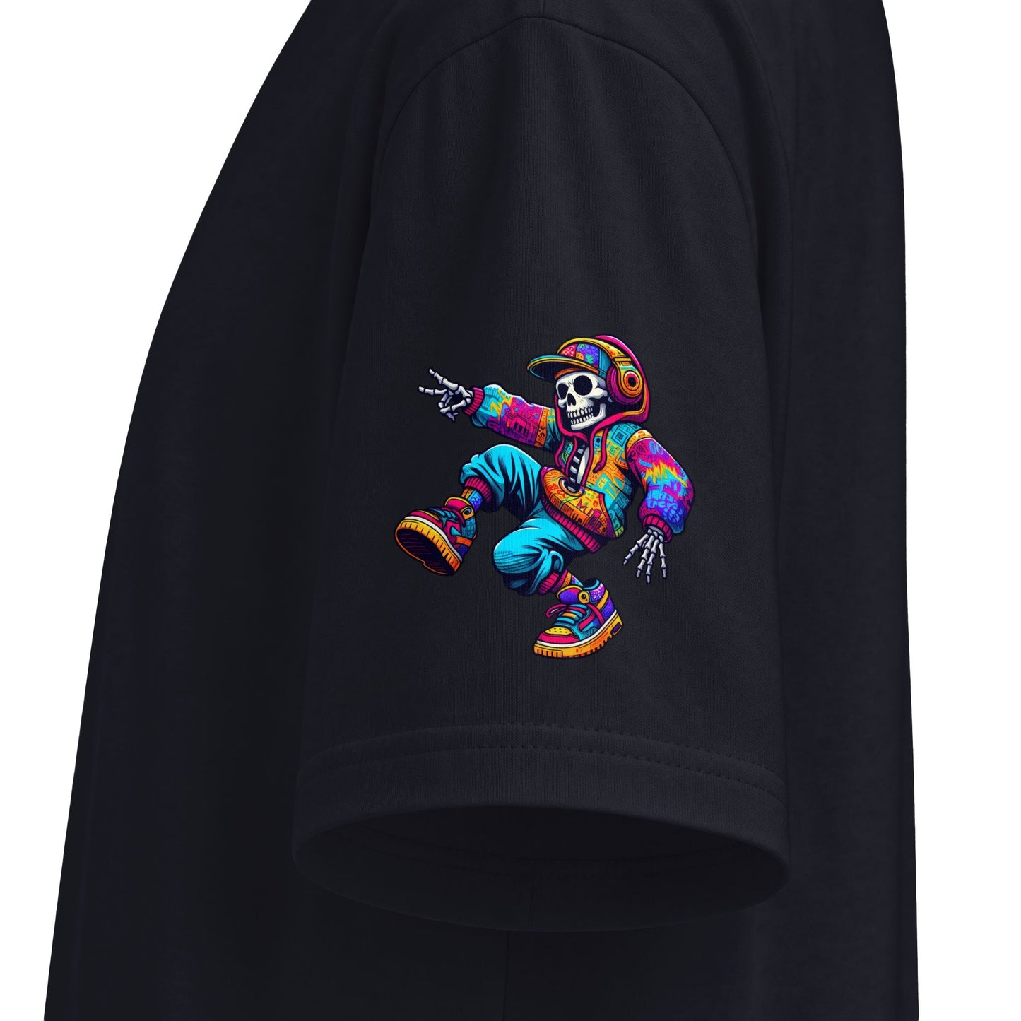 Urban Underground Collection - Neon Drip, Skeleton Jam, Graphic 4-way T Shirt - CaliPride Clothing