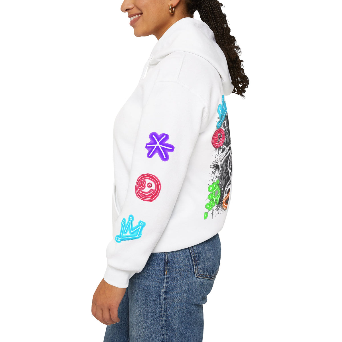 Skate & Surf Collection - Neon Skizzy Skater Graphic Hoodie, multiple colors | CaliPride Clothing