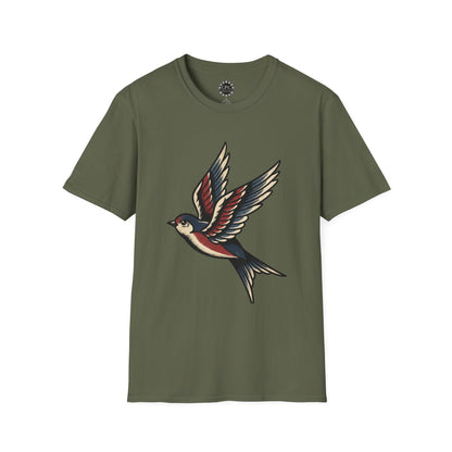 Pacific Works Collection - Vintage Flying Swallow Graphic Tee — CaliPride Clothing