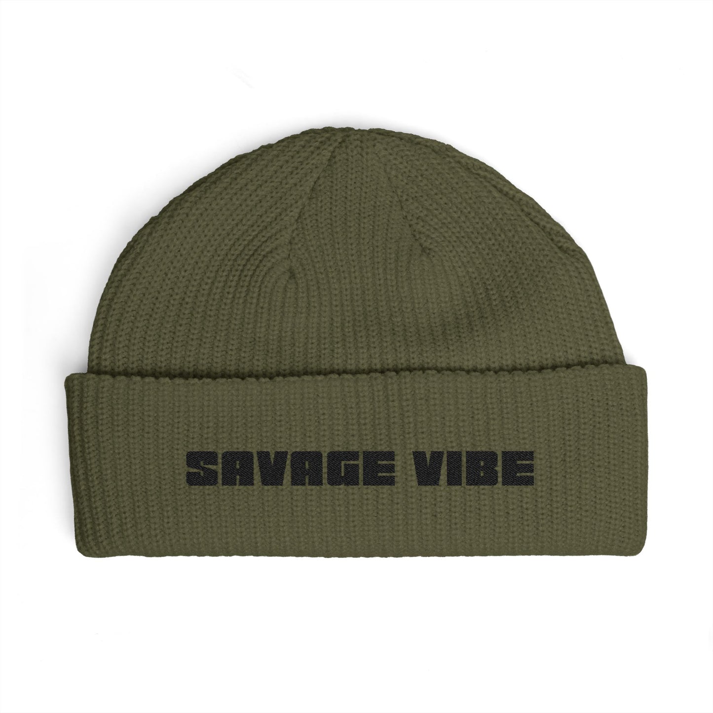 Urban Underground Collection - Savage Vibe, Cuff Beanie, Embroidered Streetwear Knit Hat - CaliPride Clothing