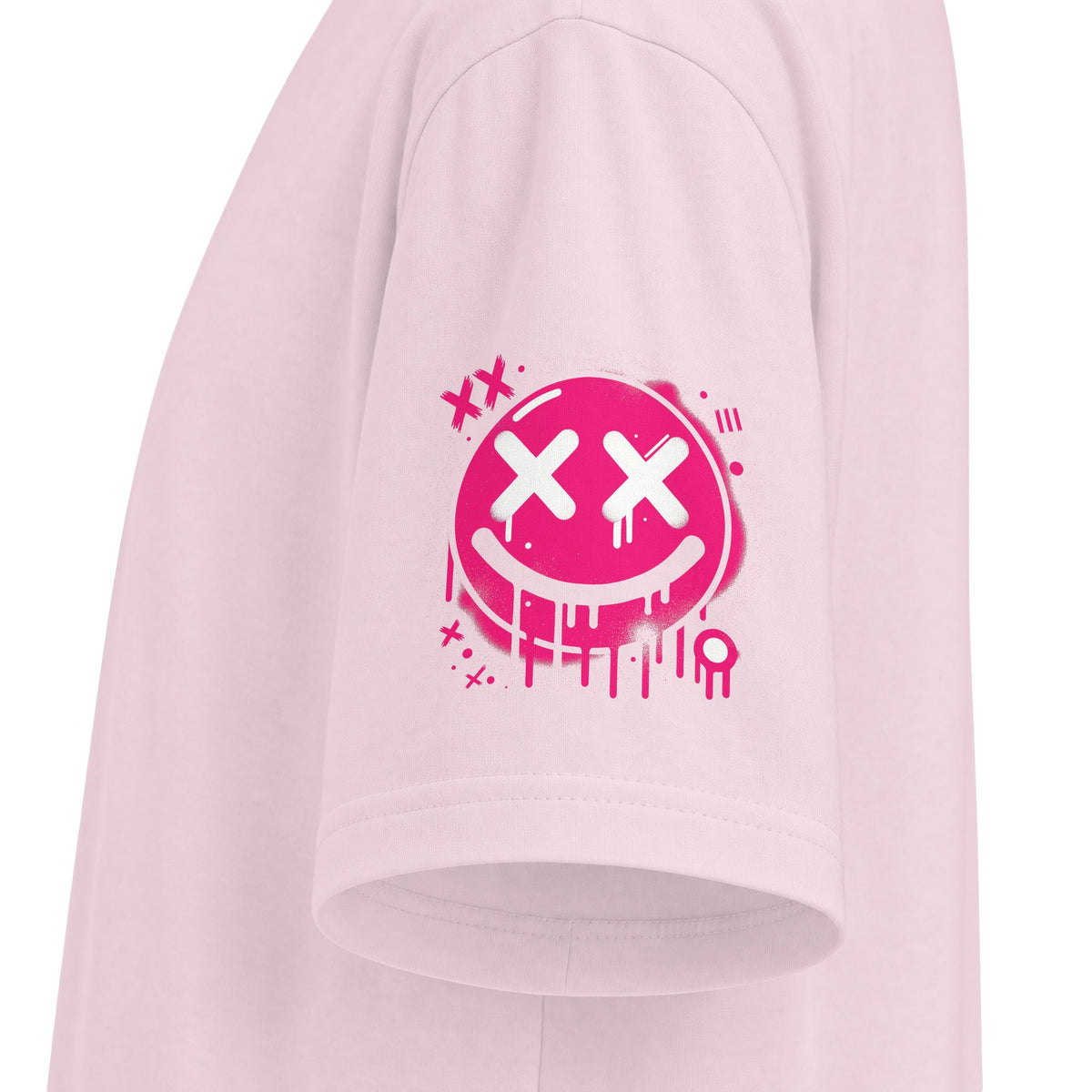 Urban Underground Collection - Neon Drip, X'd Out Smiley, Graphic 4-way T Shirt - CaliPride Clothing