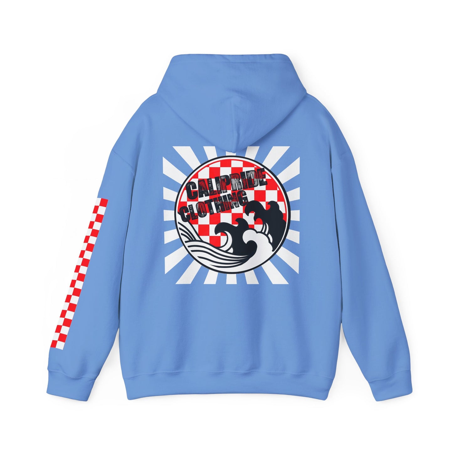 Skate & Surf Collection - Ocean Wave & Checkers Burst, Graphic Hoodie - CaliPride Clothing