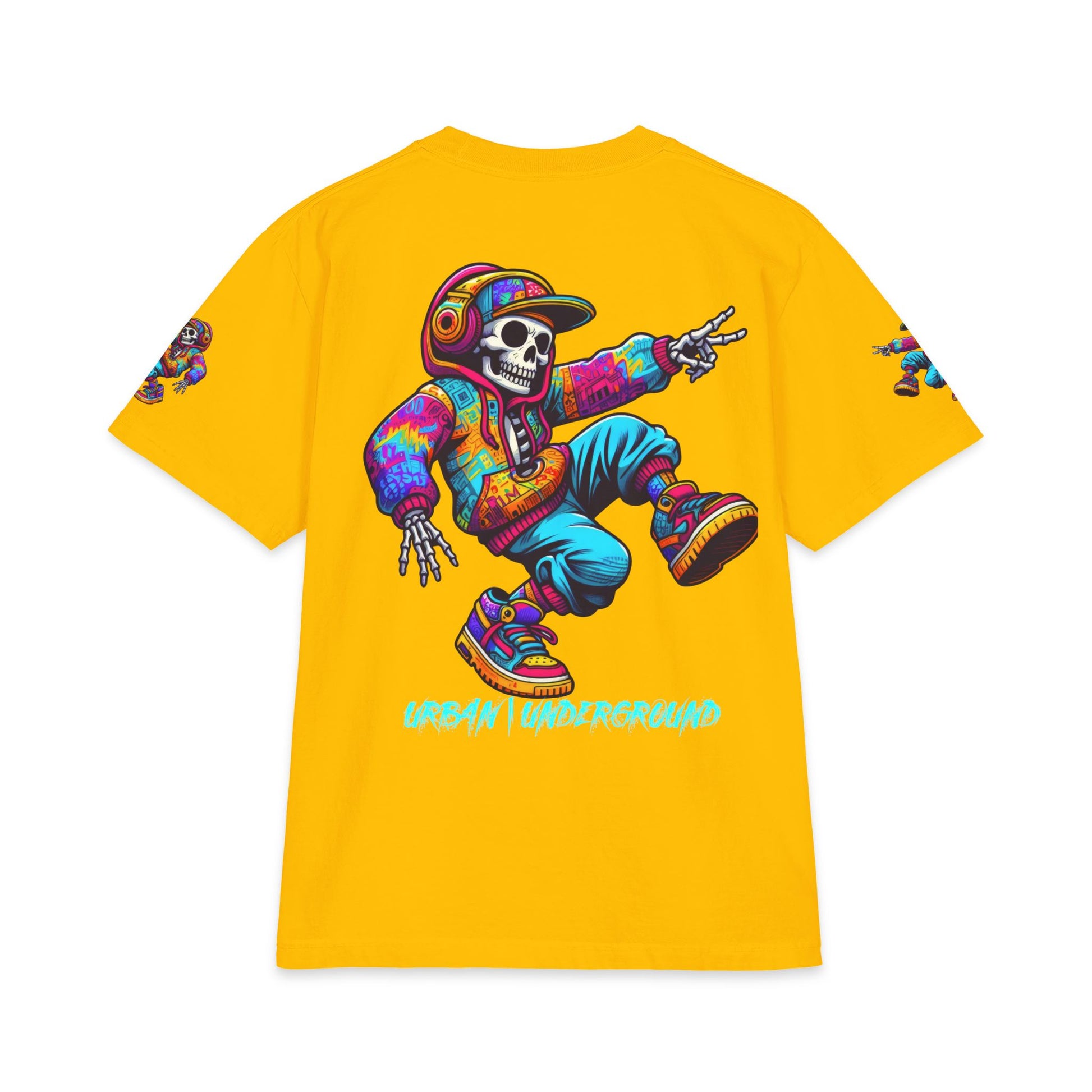 Urban Underground Collection - Neon Drip, Skeleton Jam, Graphic 4-way T Shirt - CaliPride Clothing