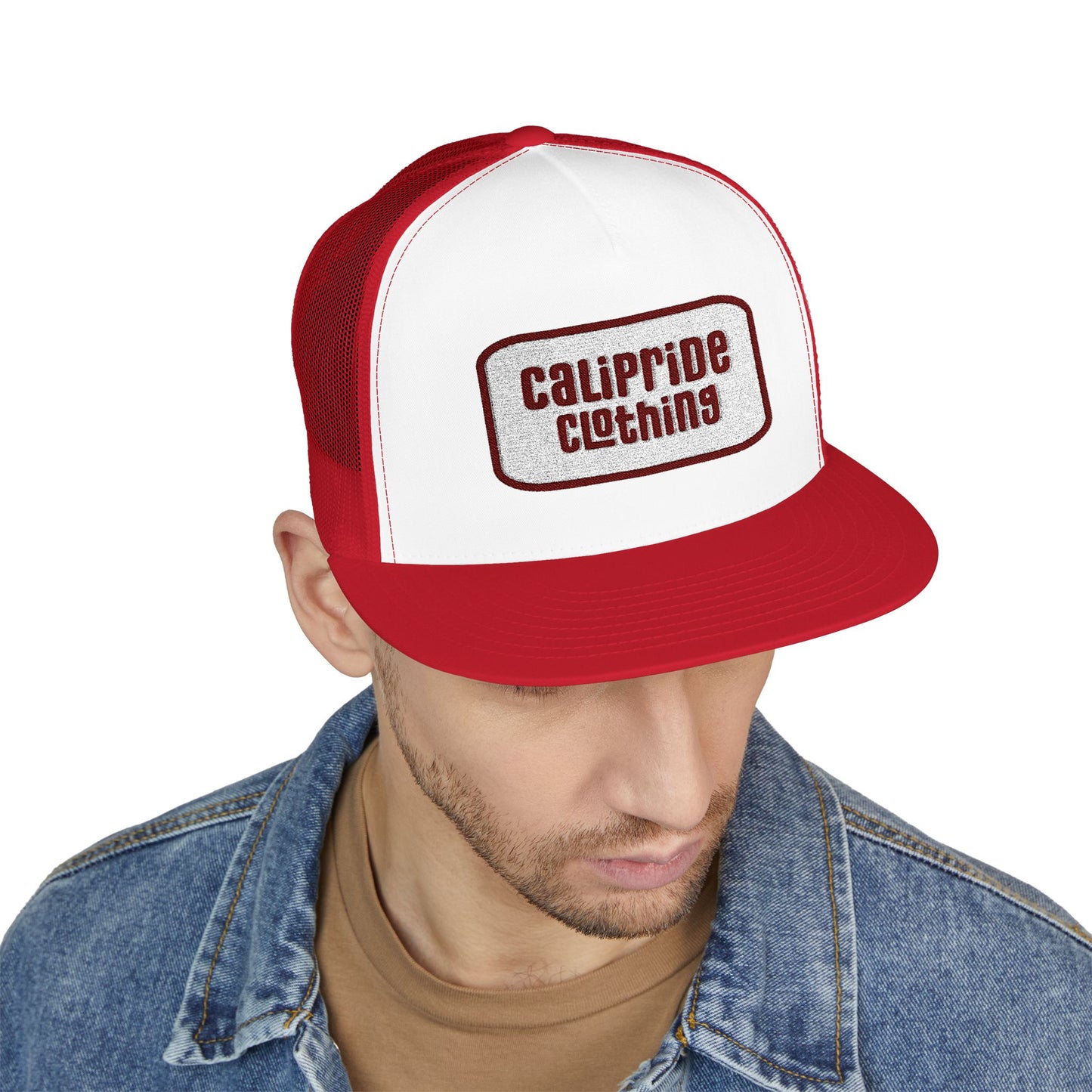CaliPride Clothing Red Oval Logo Trucker Cap