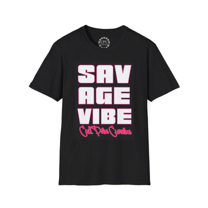 "Savage Vibe Graffiti Block" Series, Neon Pink outlined logo w black — CaliPride Clothing