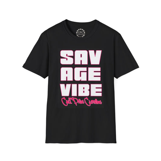 "Savage Vibe Graffiti Block" Series, Neon Pink outlined logo w black — CaliPride Clothing