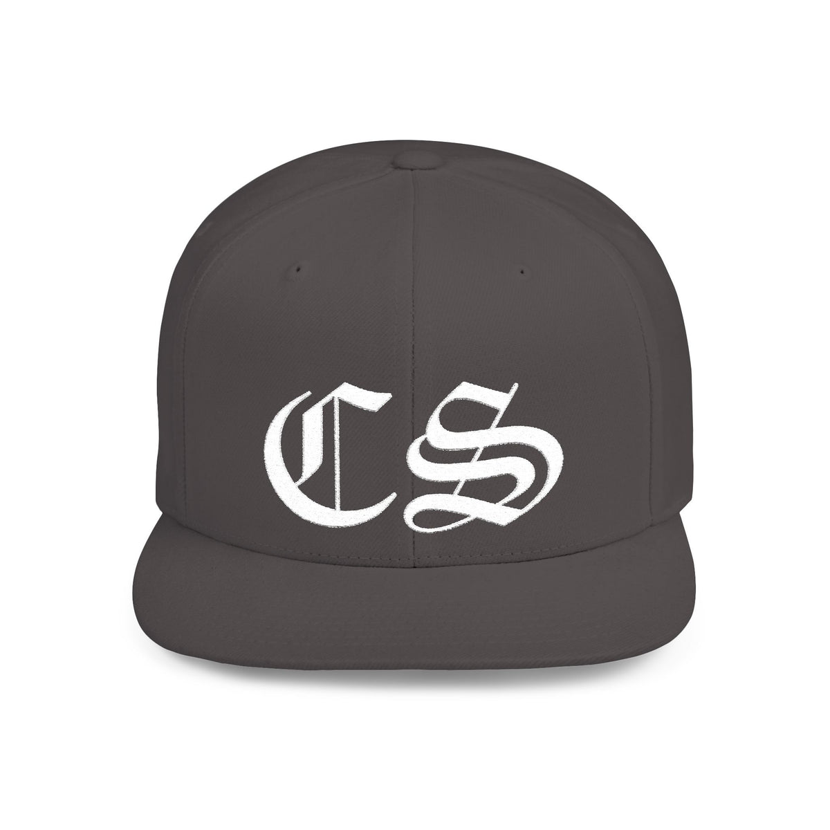 Concrete & Scars Skatewear Collection - CS Old English Embroidered, white logo, Hat | Flat Bill Snapback - CaliPride Clothing