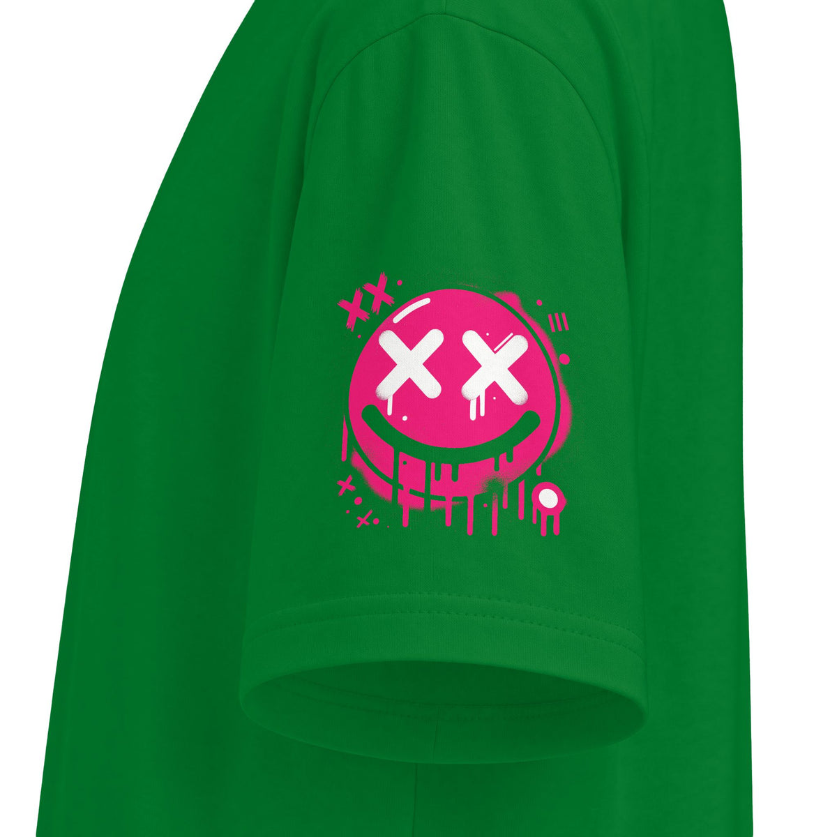 Urban Underground Collection - Neon Drip, X'd Out Smiley, Graphic 4-way T Shirt - CaliPride Clothing