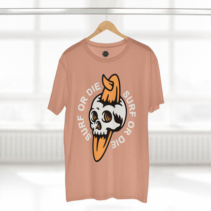 Surf & Beach Collection - "Surf or Die" Skull and Board, Premium Graphic Tee — CaliPride Clothing