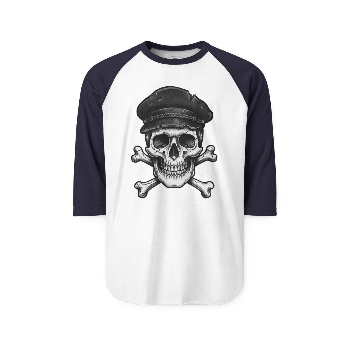 Pacific Works Collection - Raglan, Crossbones Sailor, Vintage Skeleton Graphic Raglan Tee — CaliPride Clothing