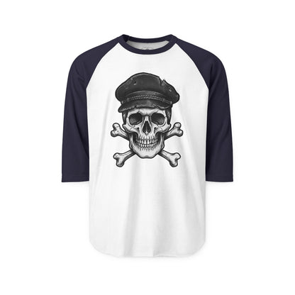 Pacific Works Collection - Raglan, Crossbones Sailor, Vintage Skeleton Graphic Raglan Tee — CaliPride Clothing