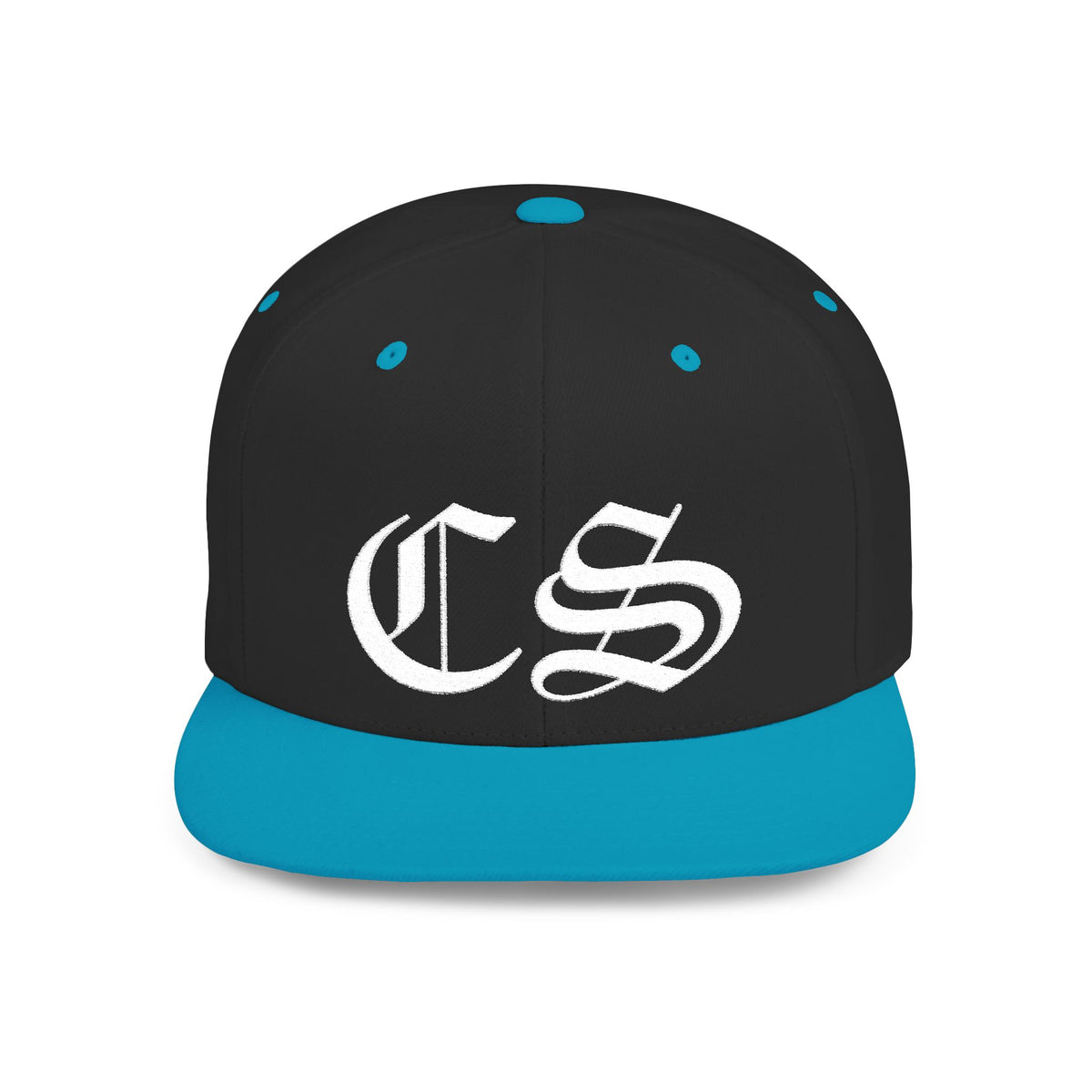Concrete & Scars Skatewear Collection - CS Old English Embroidered, white logo, Hat | Flat Bill Snapback - CaliPride Clothing