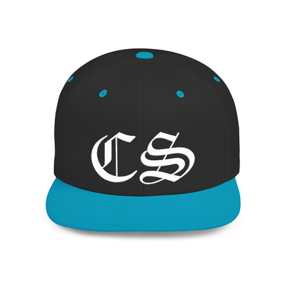 Concrete & Scars Skatewear Collection - CS Old English Embroidered, white logo, Hat | Flat Bill Snapback - CaliPride Clothing