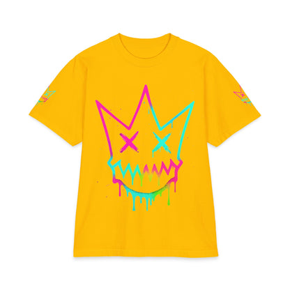Urban Underground Collection - Neon Drip, Crown Face, Graphic 4-way T Shirt - CaliPride Clothing