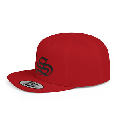 Concrete & Scars Skatewear Collection - CS Old English Embroidered, black logo, Hat | Flat Bill Snapback - CaliPride Clothing