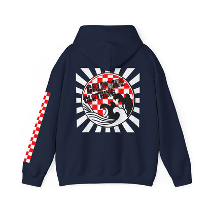Skate & Surf Collection - Ocean Wave & Checkers Burst, Graphic Hoodie - CaliPride Clothing