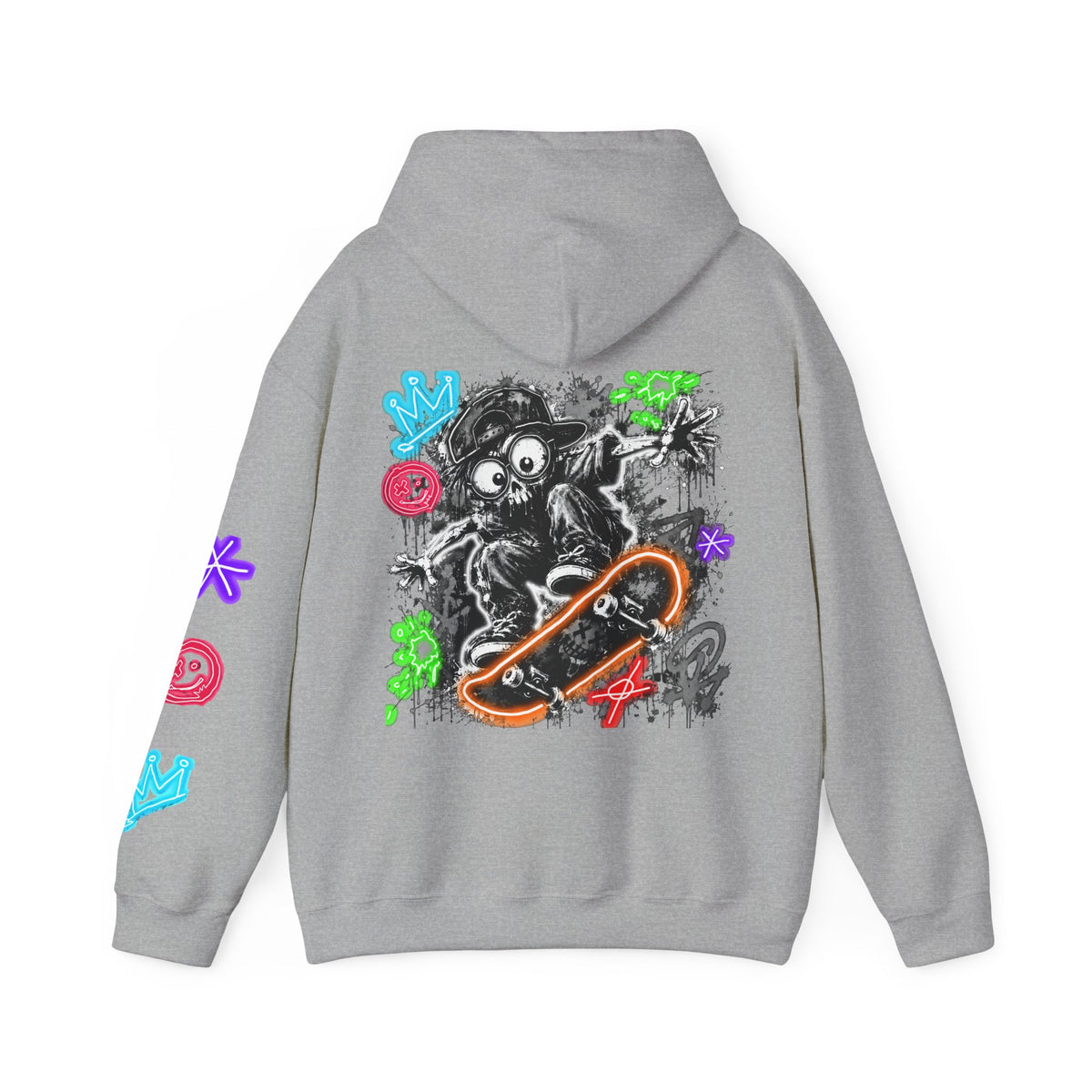Skate & Surf Collection - Neon Skizzy Skater Graphic Hoodie, multiple colors | CaliPride Clothing