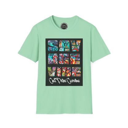 "Savage Vibe Graffiti Block" Series, Multi-color Graffiti w white logo — CaliPride Clothing