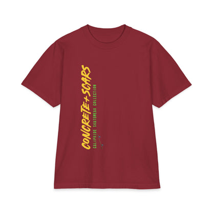 Concrete & Scars Skatewear Collection - Concrete Scars + Skateboard, Graphic T‑Shirt — CaliPride Clothing
