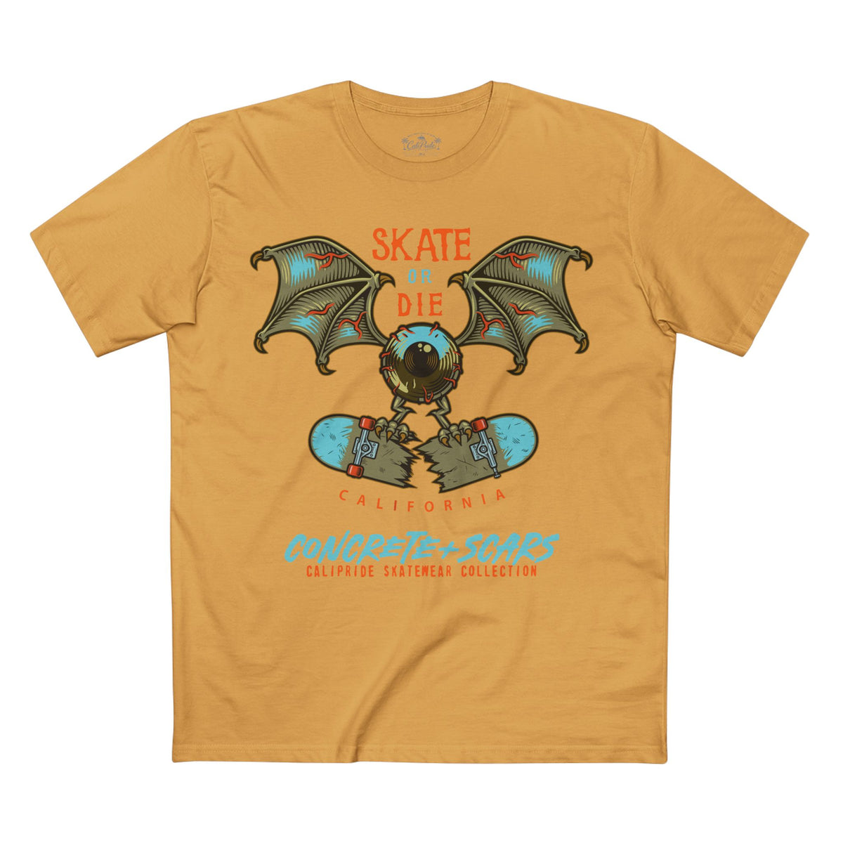 Concrete & Scars Collection - Skate or Die Crazy Eye, Graphic T-Shirt — CaliPride Clothing