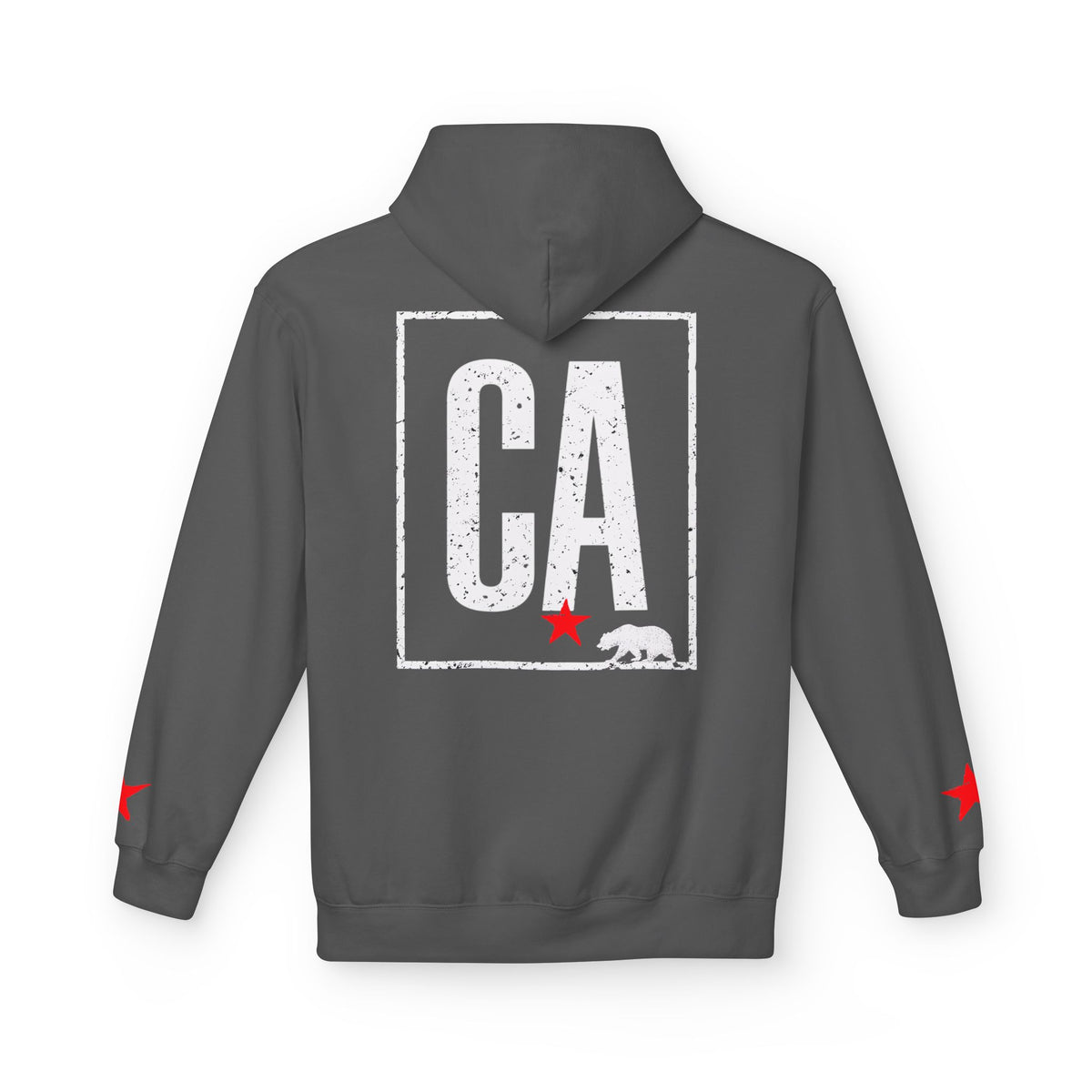 Surf & Beach Collection - CA State Bear Graphic Hoodie, White logo - CaliPride Clothing