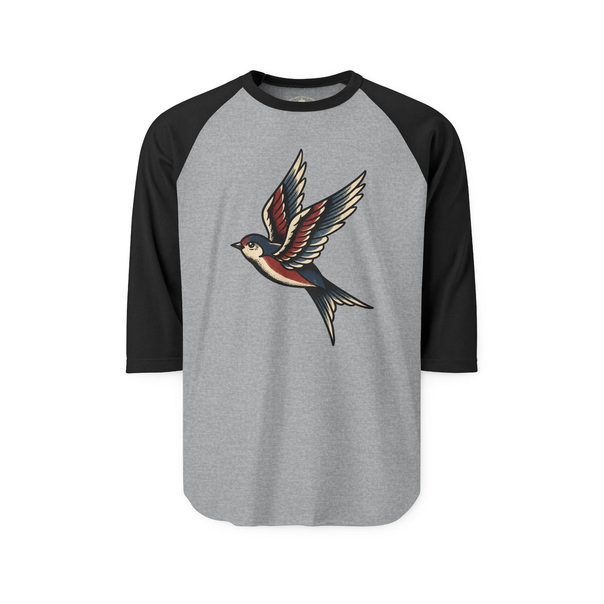 Pacific Works Collection - Raglan, Vintage Flying Swallow Graphic Raglan Tee — CaliPride Clothing