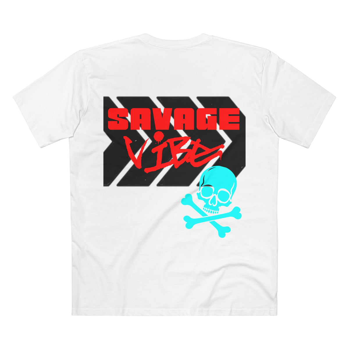 Urban Underground Collection | Savage Vibe series - Skull Trax, Neon Red & Turquoise, Premium Graphic Tee — CaliPride Clothing