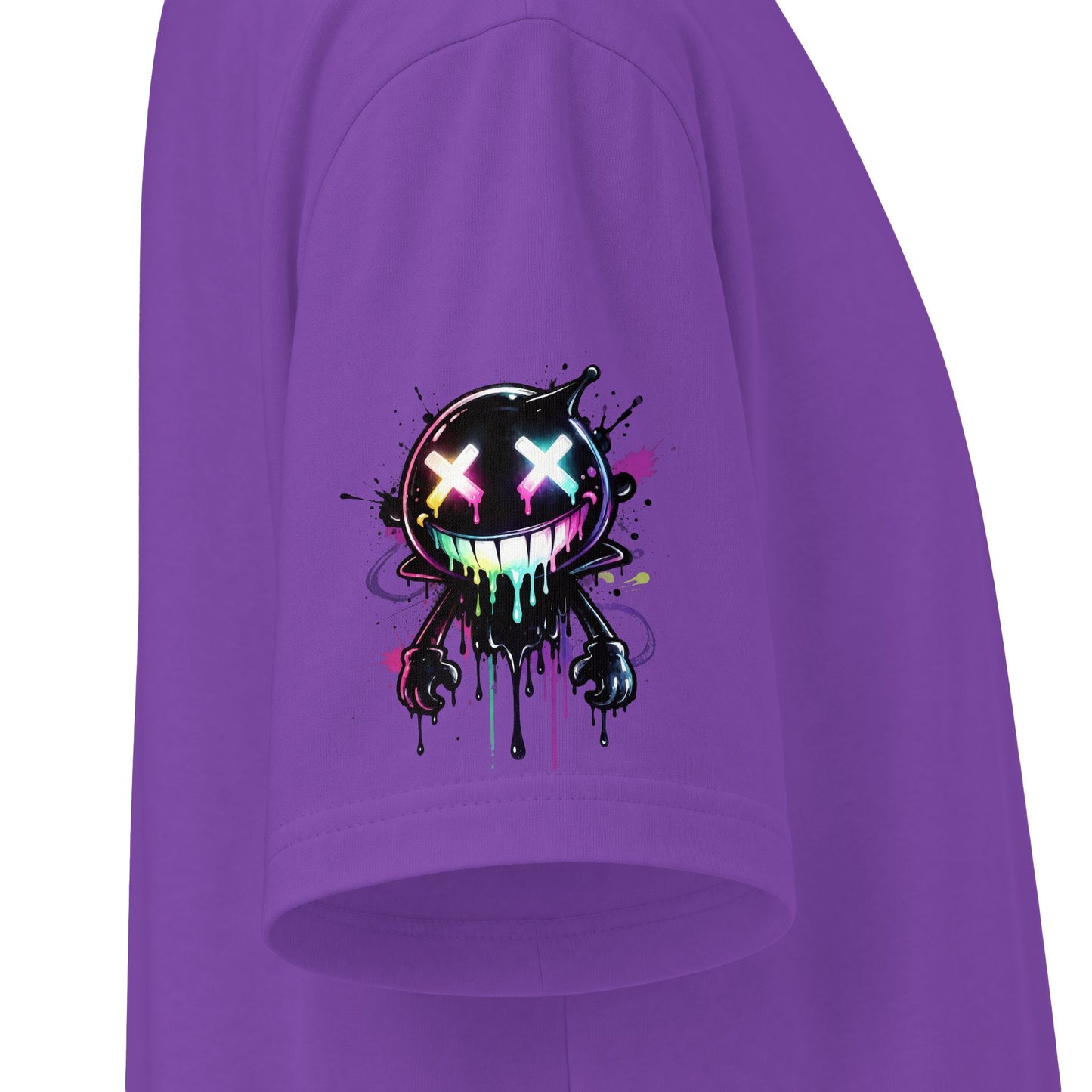 Urban Underground Collection - Neon Drip Smiley, Graphic 4-way T Shirt - CaliPride Clothing